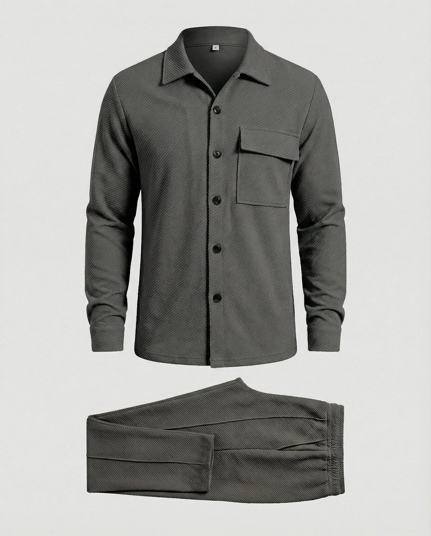 Herren Cardigan Strukturdesign Wollig Grau