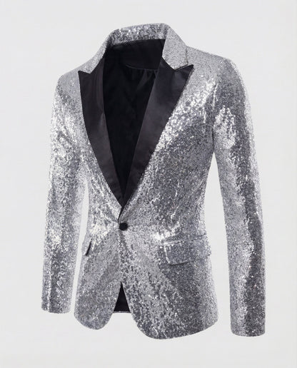 Herren Pailletten Blazer Glamour
