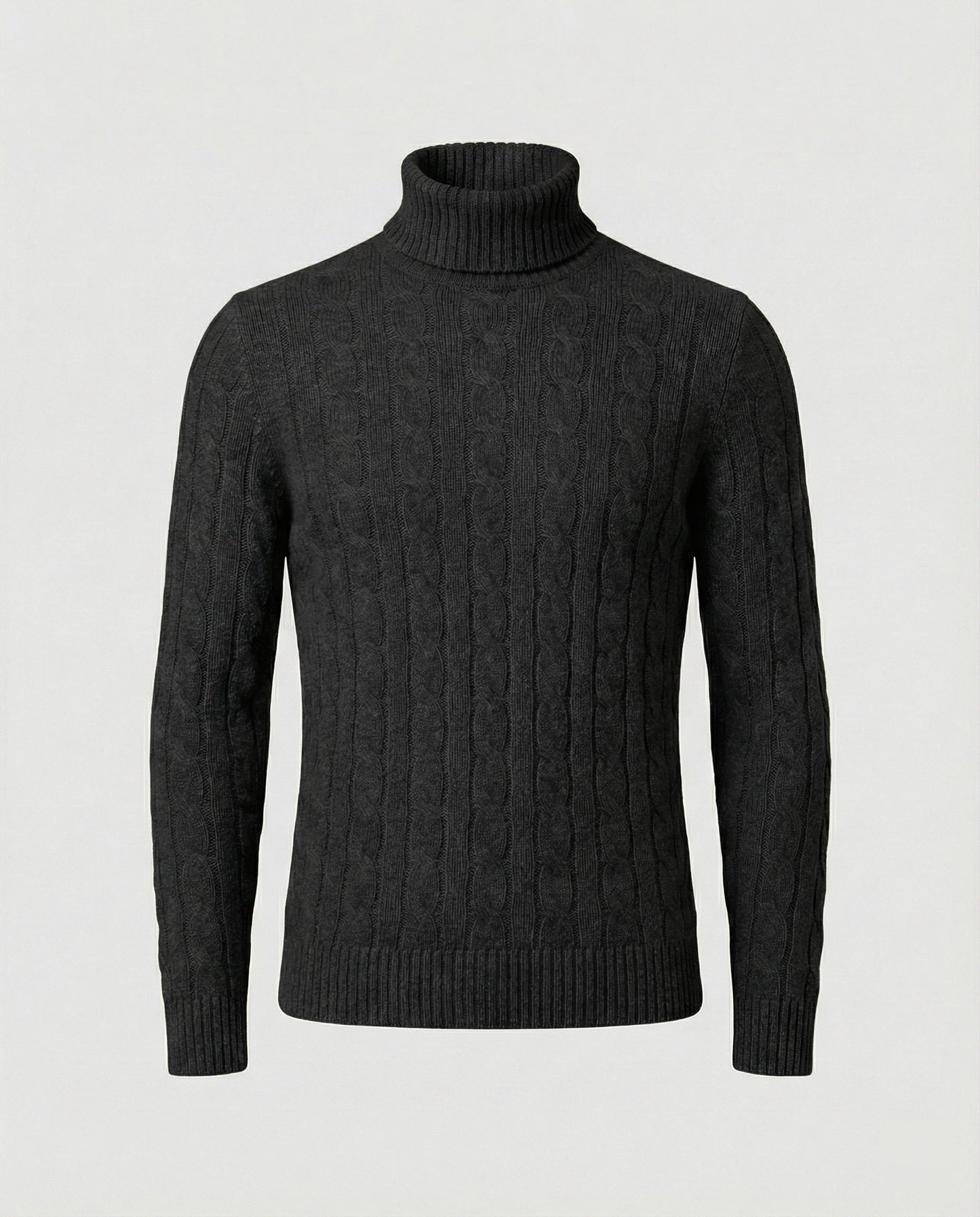 Herren Rollkragenpullover Rippmuster