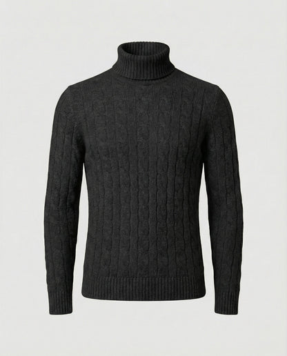 Herren Rollkragenpullover Rippmuster