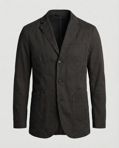 Herren Blazer Baumwolle Leger Blau
