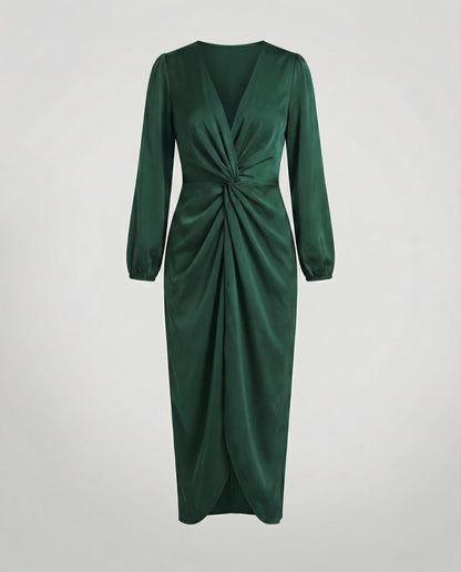 Elegantes Damen Wickelkleid Midi