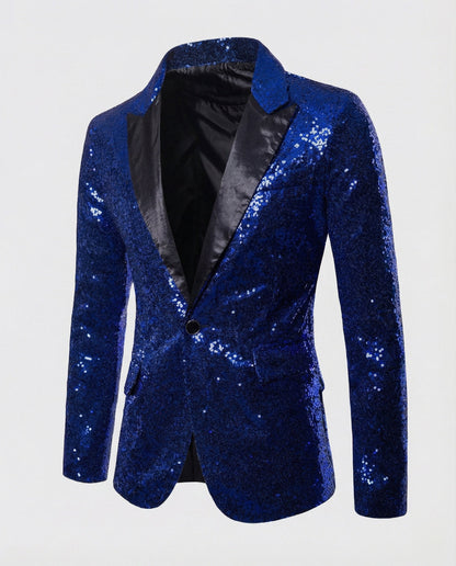 Herren Pailletten Blazer Glamour