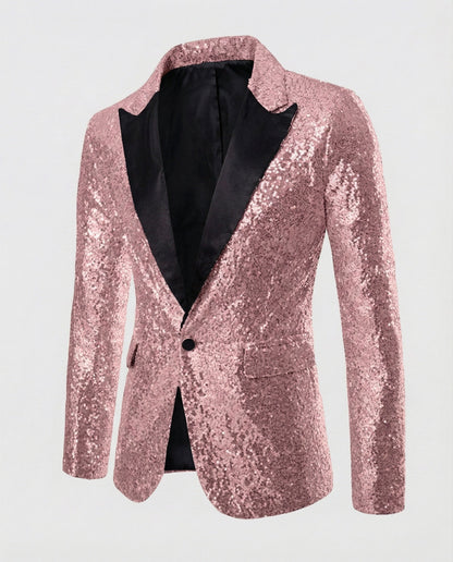 Herren Pailletten Blazer Glamour