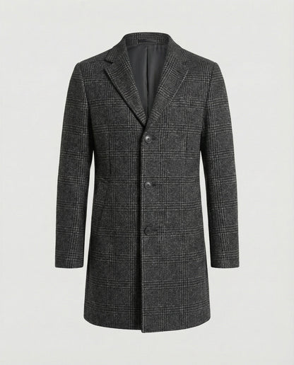 Herren Mantel Elegant Herbst Leder Braun