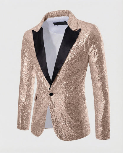 Herren Pailletten Blazer Glamour