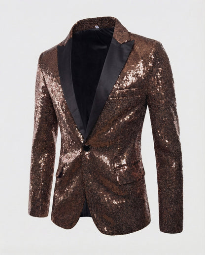 Herren Pailletten Blazer Glamour