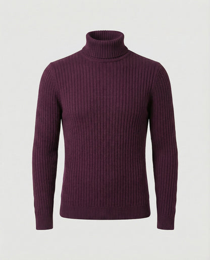 Herren Rollkragenpullover Rippmuster