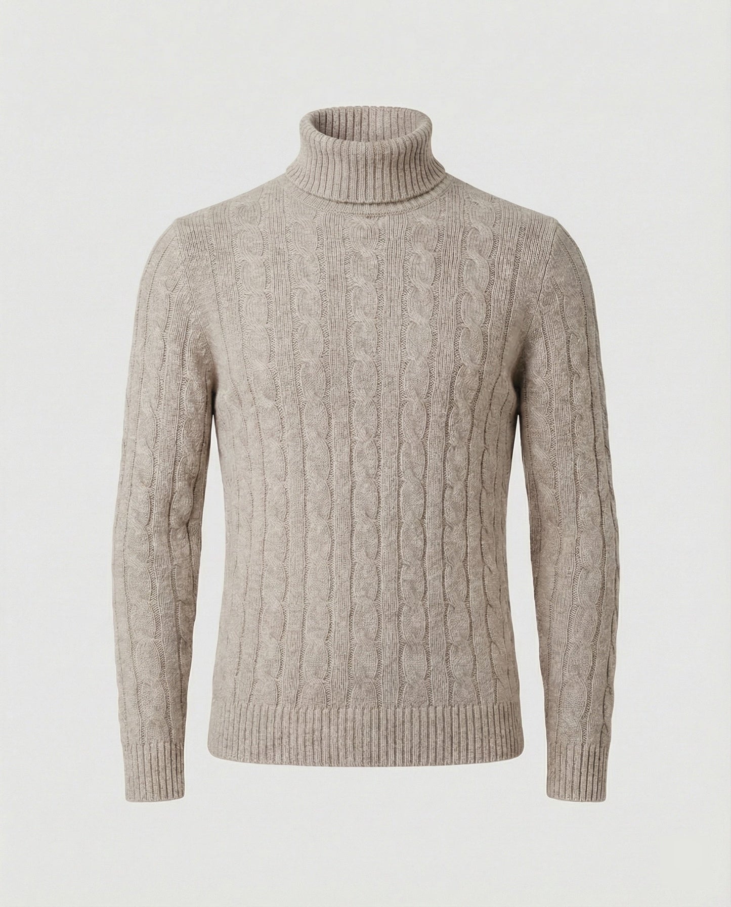 Herren Rollkragenpullover Rippmuster