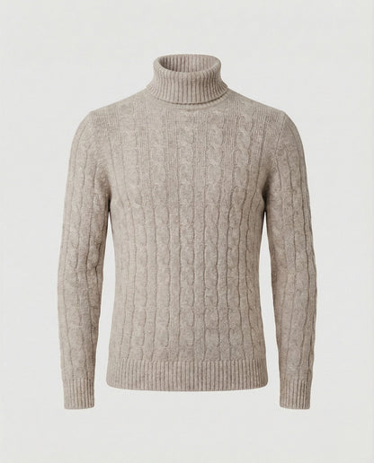 Herren Rollkragenpullover Rippmuster