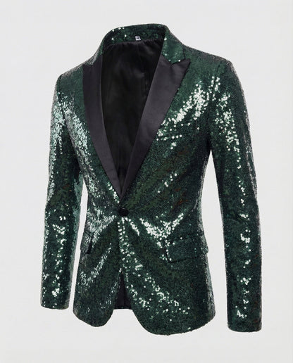 Herren Pailletten Blazer Glamour
