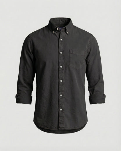 Herren Oxfordhemd Button Down Baumwolle Weiß
