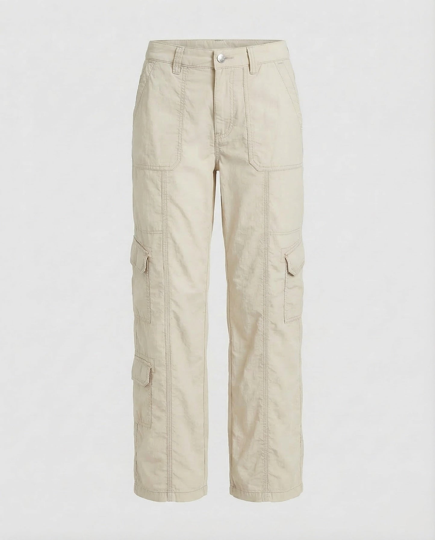 Damen Cargohose Tiefes Bein Ziernähte