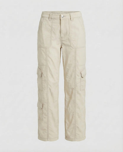 Damen Cargohose Tiefes Bein Ziernähte