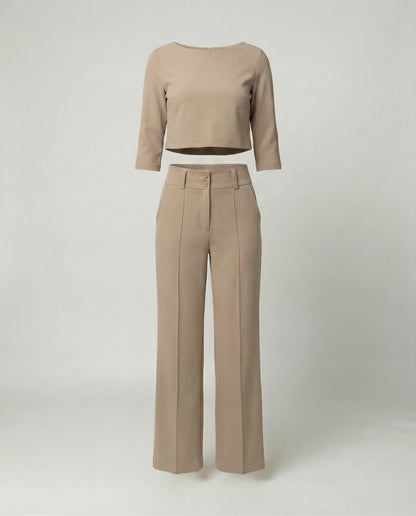 Damen Herbst Hosenset Tailliert