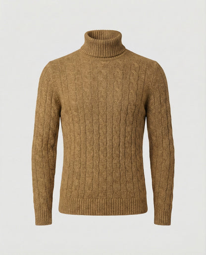 Herren Rollkragenpullover Rippmuster
