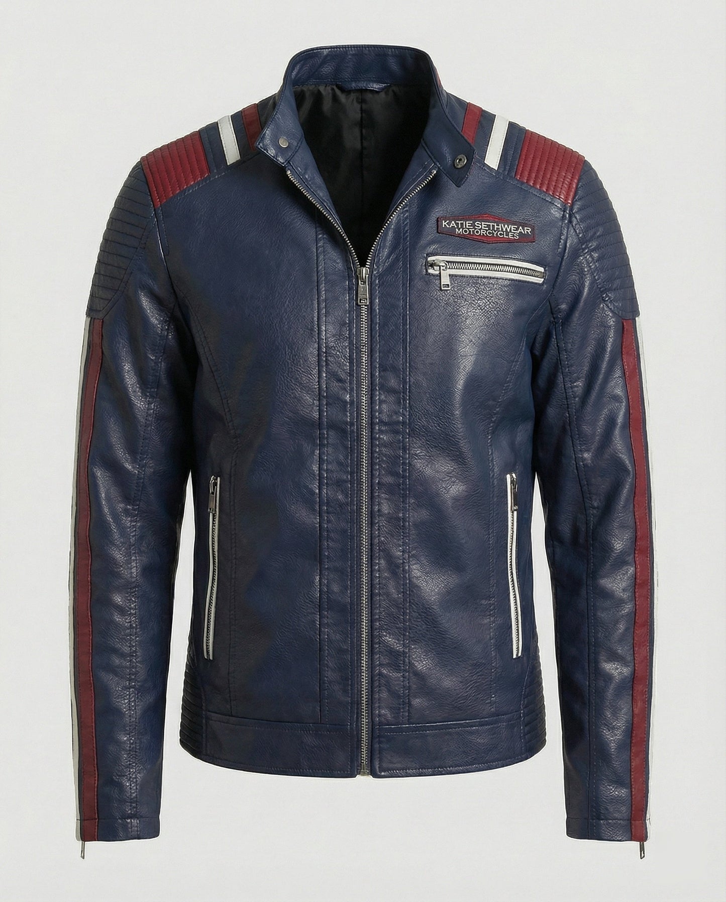 Herren Lederjacke Biker Leder