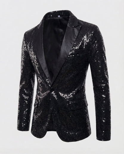 Herren Pailletten Blazer Glamour