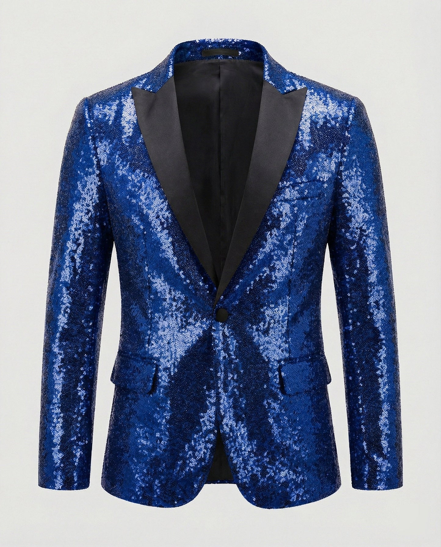 Eveloria Herren Blazer Pailletten Glänzend