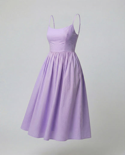Eveloria Damenkleid Einfarbig U-Ausschnitt Strapsen