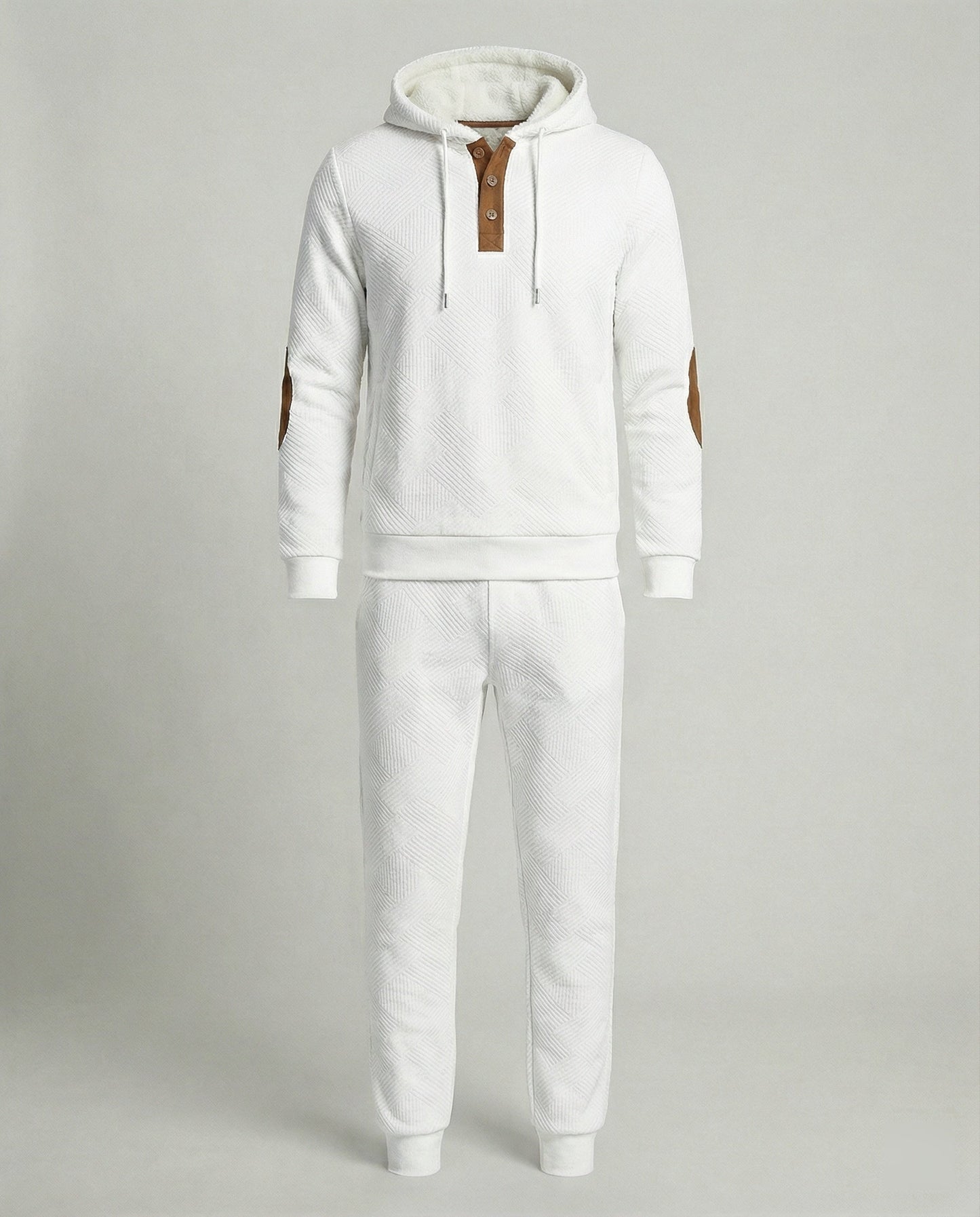 Herren Hoodie Jogginganzug Set Baumwolle Grau