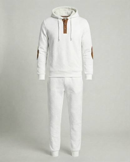 Herren Hoodie Jogginganzug Set Baumwolle Grau