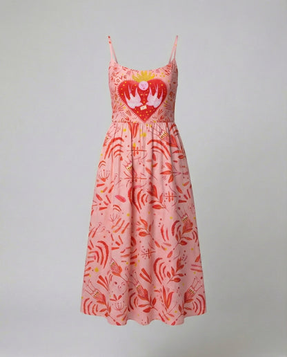 Eveloria Damenkleid Einfarbig U-Ausschnitt Strapsen