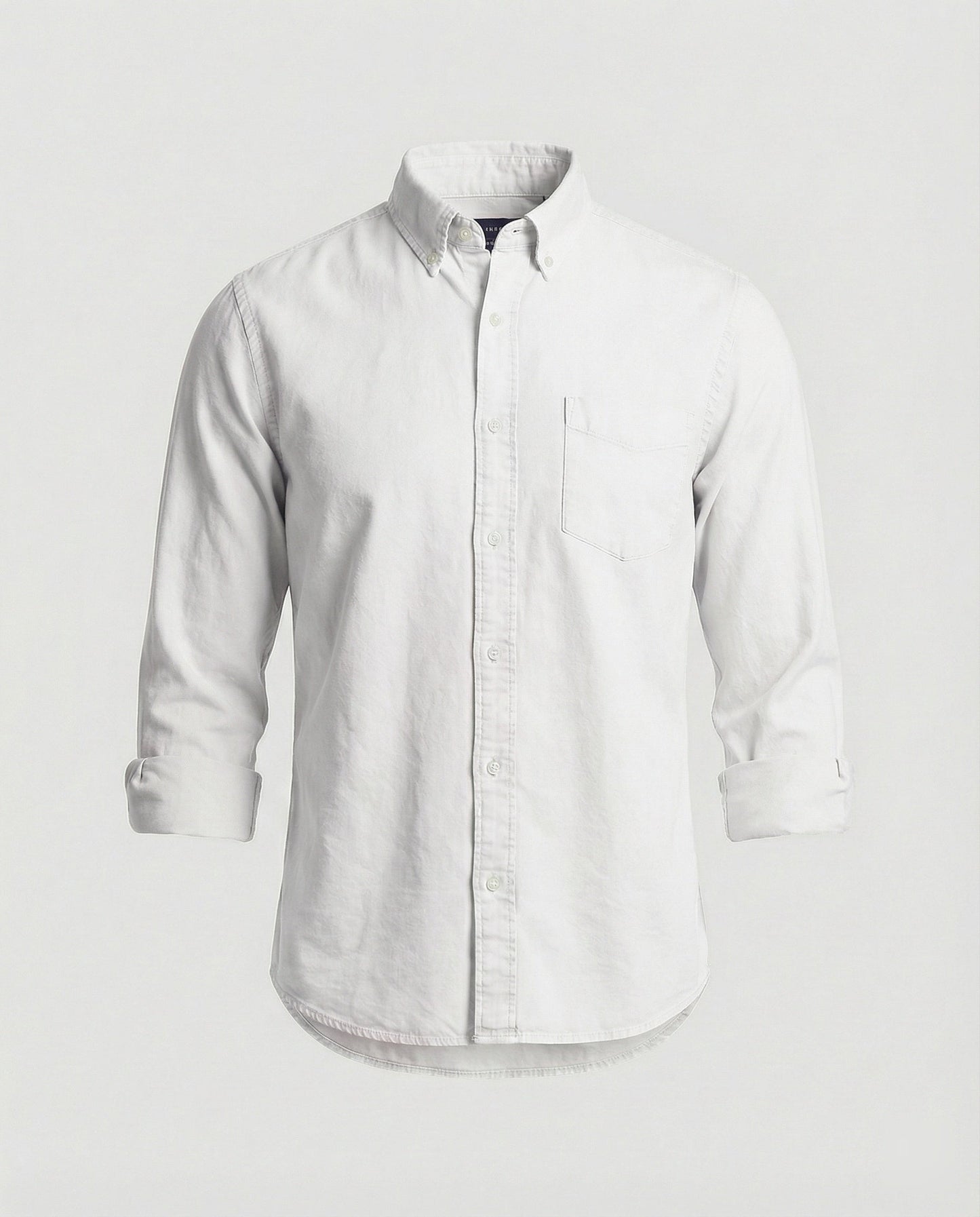 Herren Oxfordhemd Button Down Baumwolle Weiß