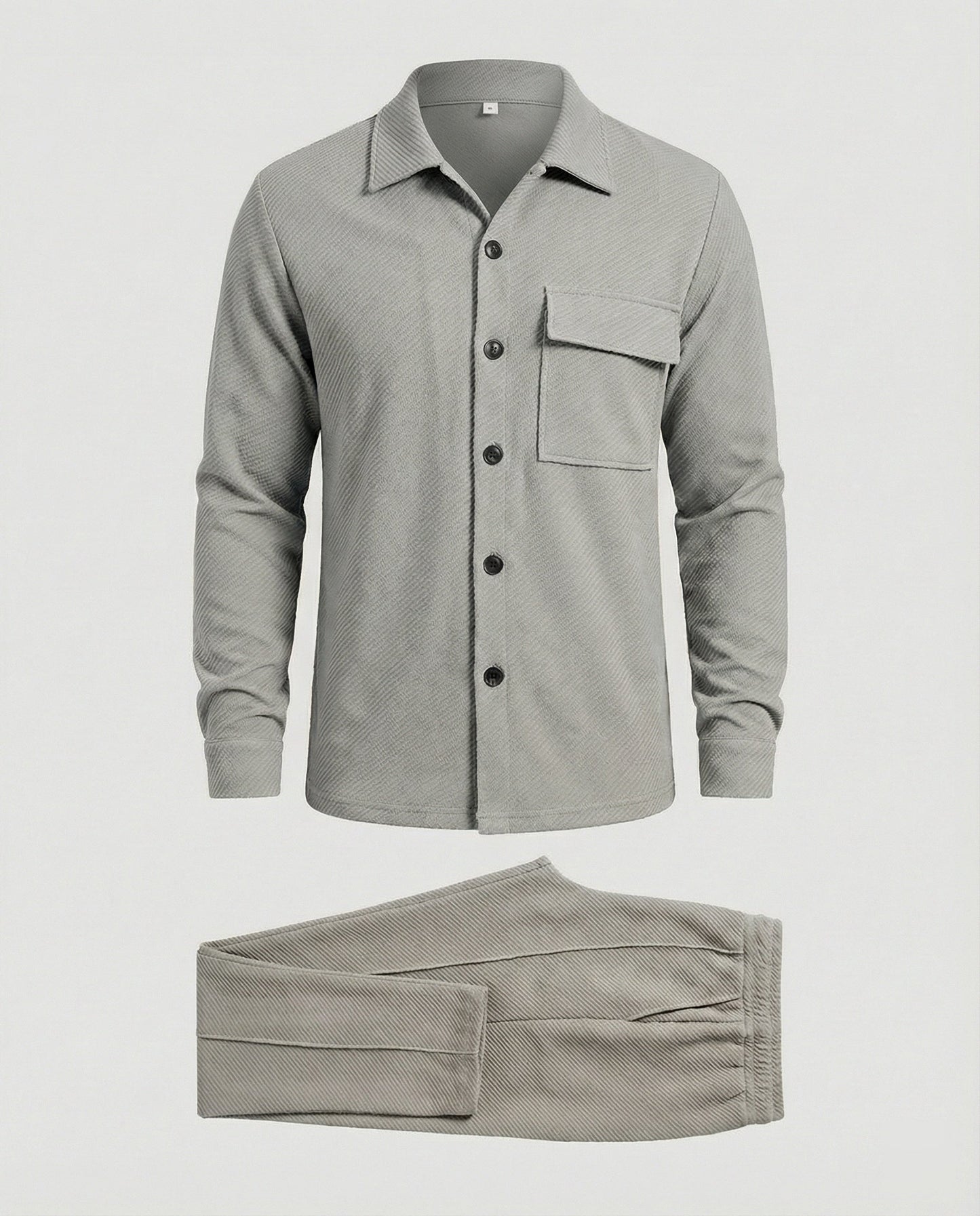 Herren Cardigan Strukturdesign Wollig Grau