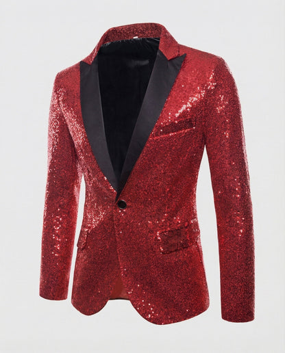 Herren Pailletten Blazer Glamour
