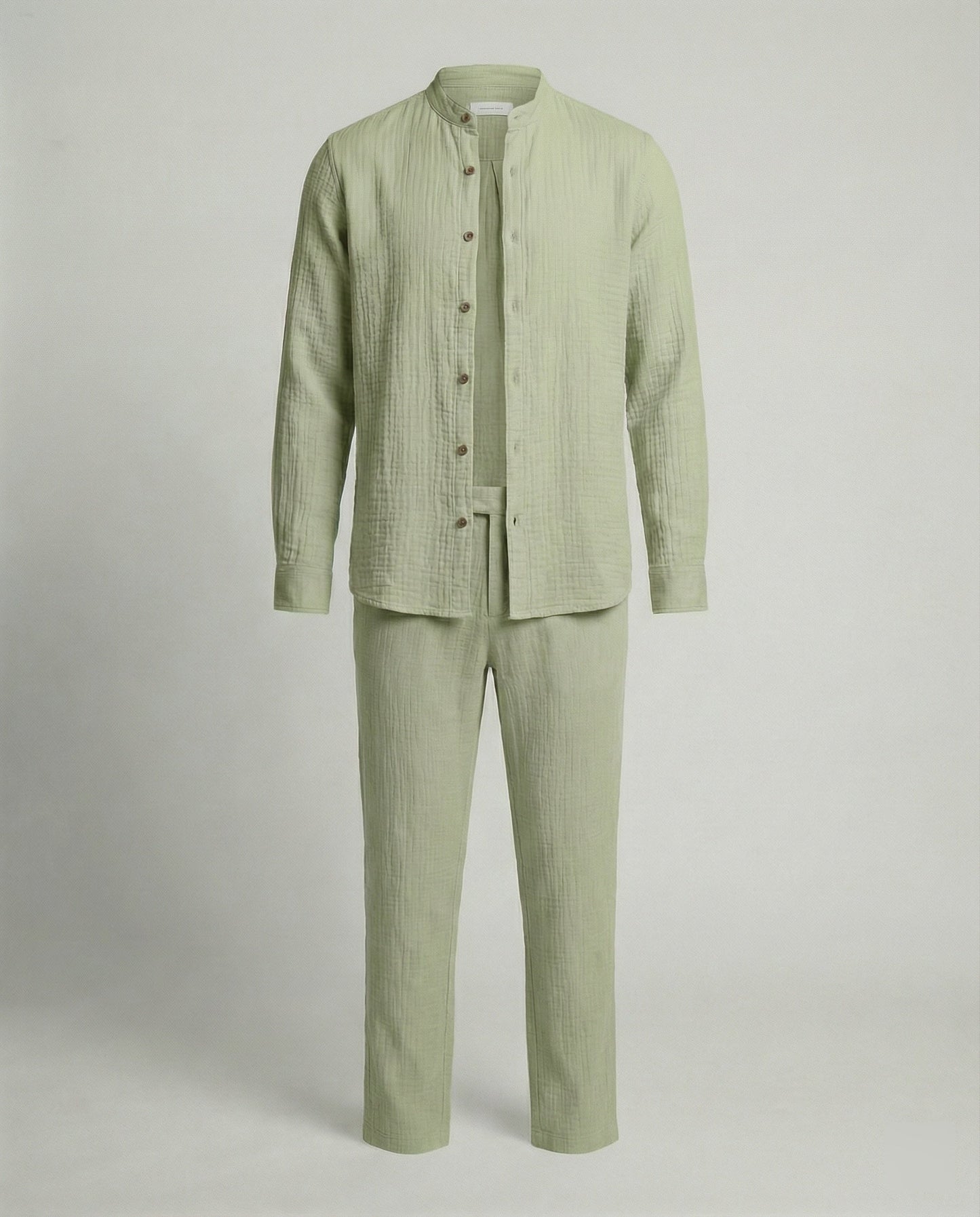 Herren Zweiteiler Leichtes Leinen Beige