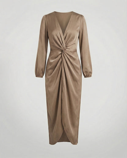 Elegantes Damen Wickelkleid Midi