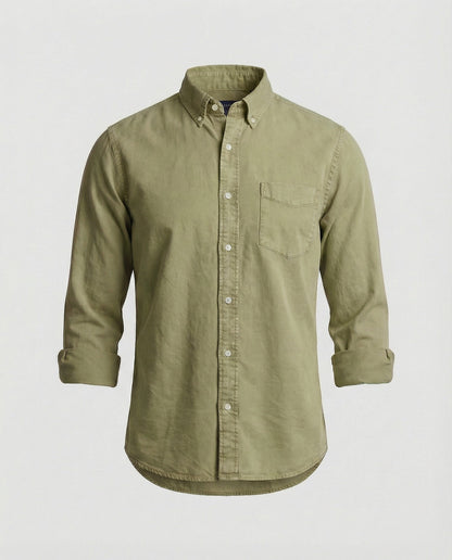 Herren Oxfordhemd Button Down Baumwolle Weiß