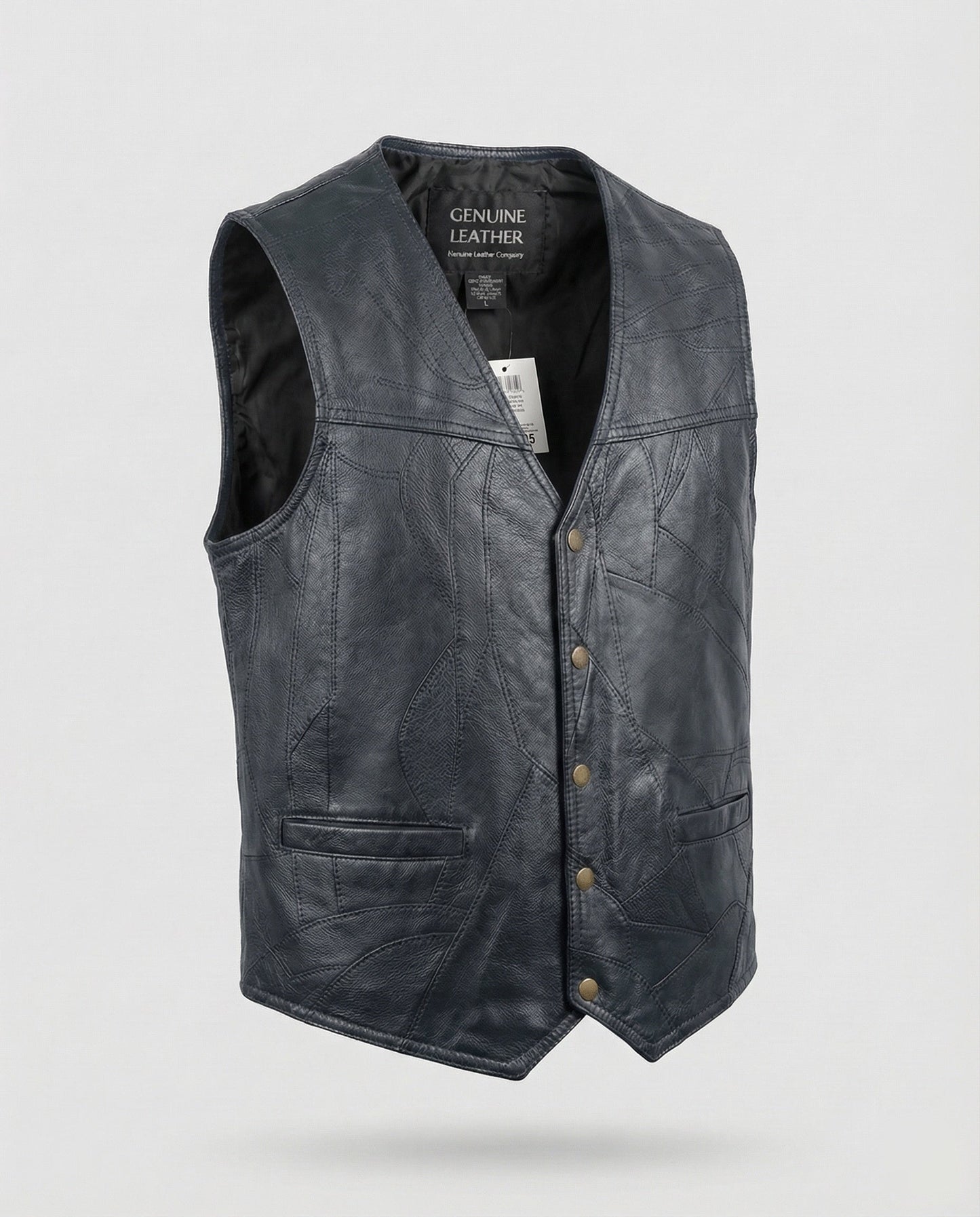 Herren Lederweste Biker Style Leder