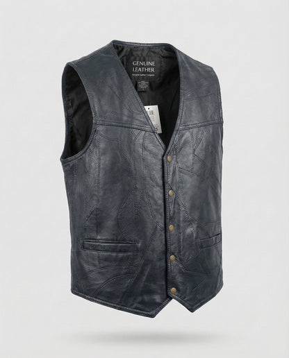 Herren Lederweste Biker Style Leder