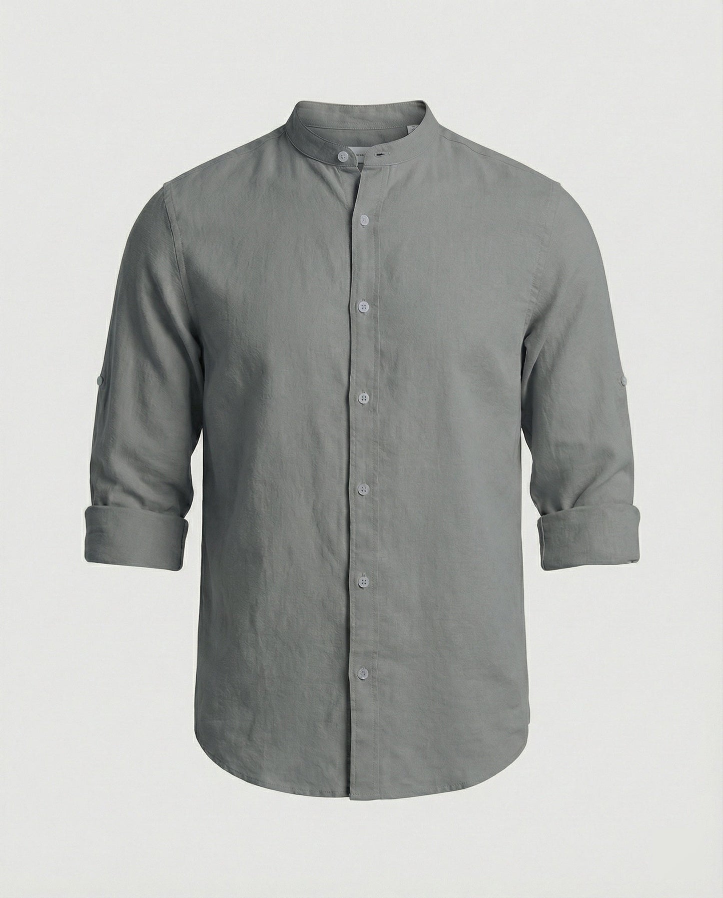 Herren Stehkragenhemd Regular Fit Weiß