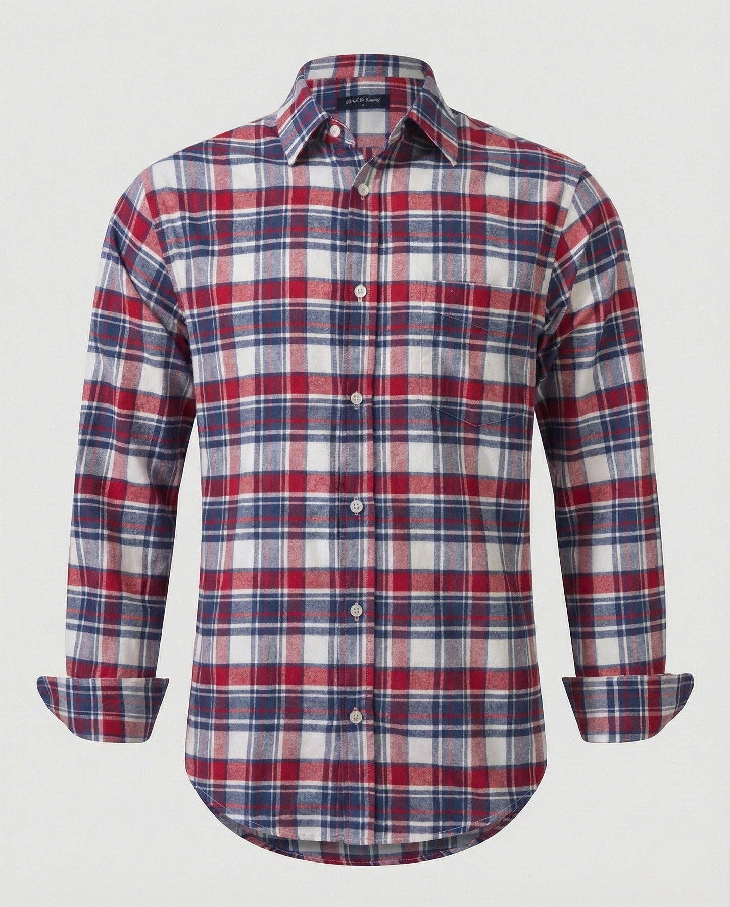 Herren Langarmhemd Flanell Kariert