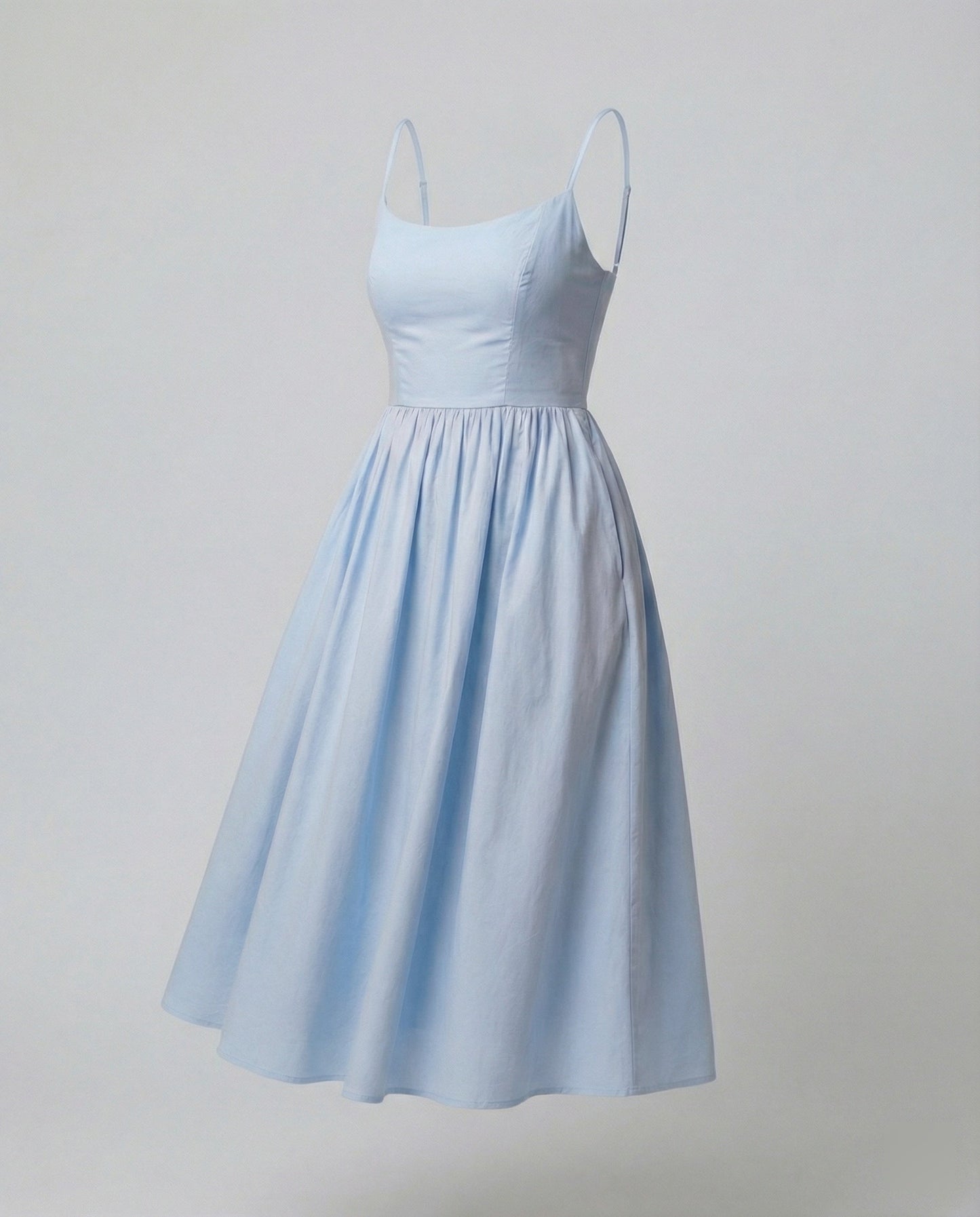 Eveloria Damenkleid Einfarbig U-Ausschnitt Strapsen