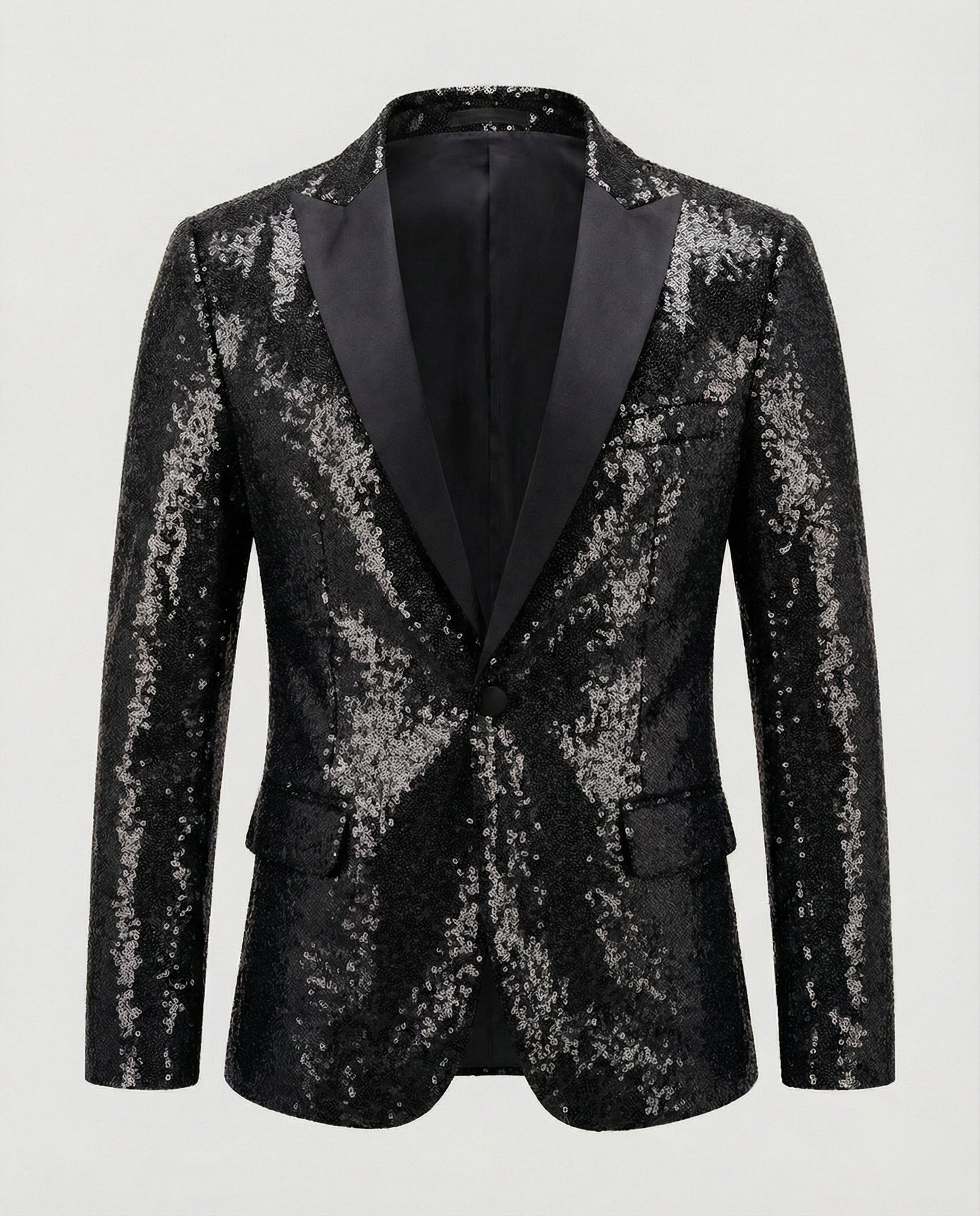 Herren Blazer Pailletten Glänzend
