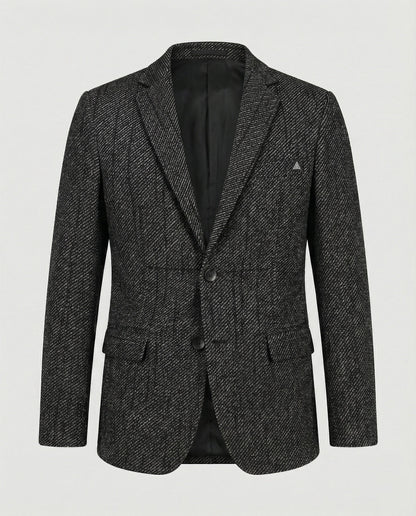 Herren Slim-Fit Sakko Tweed 2-Knopf