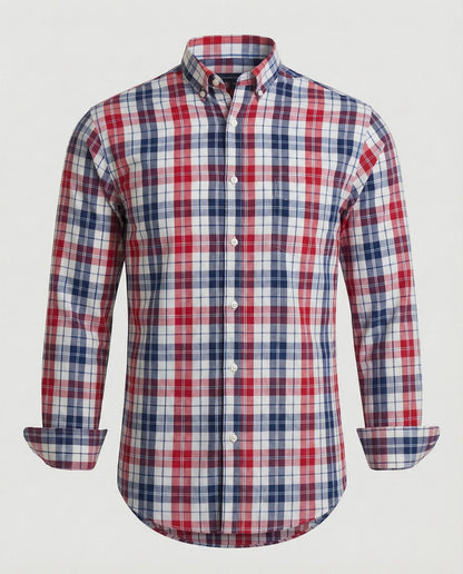 Herren Langarmhemd Flanell Kariert
