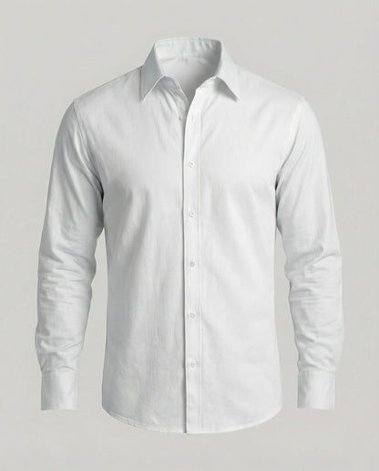 Herren Businesshemd Slim Fit Kentkragen Weiß