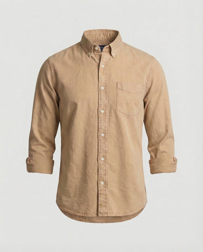 Herren Oxfordhemd Button Down Baumwolle Weiß