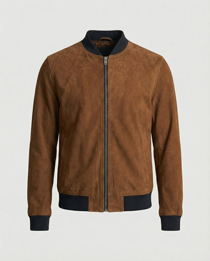 Herren Velours Bomberjacke - Eveloria