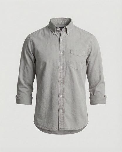 Herren Oxfordhemd Button Down Baumwolle Weiß