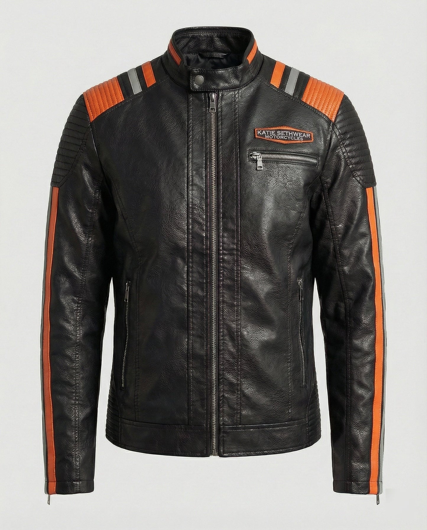 Herren Lederjacke Biker Leder