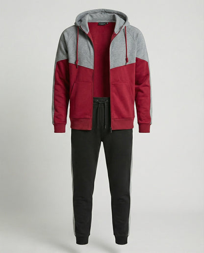 Herren Jogginganzug Reißverschlussjacke Baumwolle