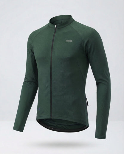 Herren Langarm Fahrradtrikot Mit Rückentaschen