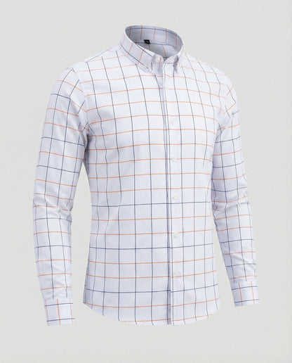 Herren Businesshemd Slim Fit Kentkragen Weiß