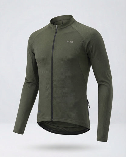 Herren Langarm Fahrradtrikot Mit Rückentaschen